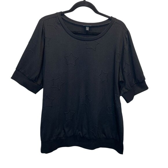 Torrid Black Stars Short Sleeve Sweater Size 2 2XL - Picture 1 of 5